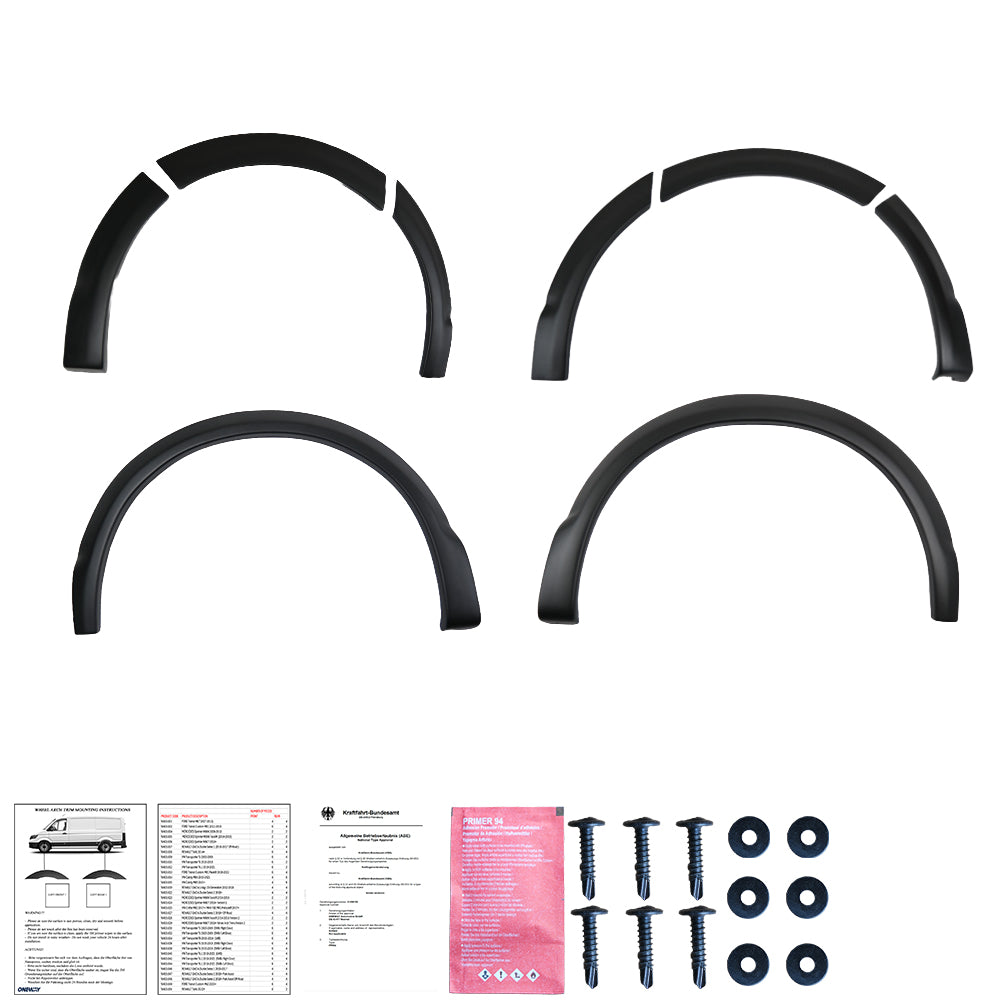 Wheel Arch Trims Uyumlu VW VOLKSWAGEN Transporter T6 2015-2019 ABE TÜV Belgeli