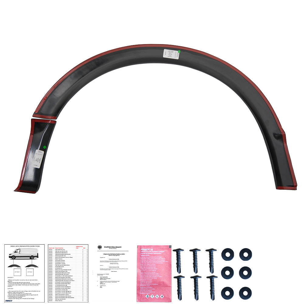 Wheel Arch Trims Uyumlu VW VOLKSWAGEN Transporter T5 / T5.1 2003-2015 (Gloss Siyah) ABE TÜV Belgeli