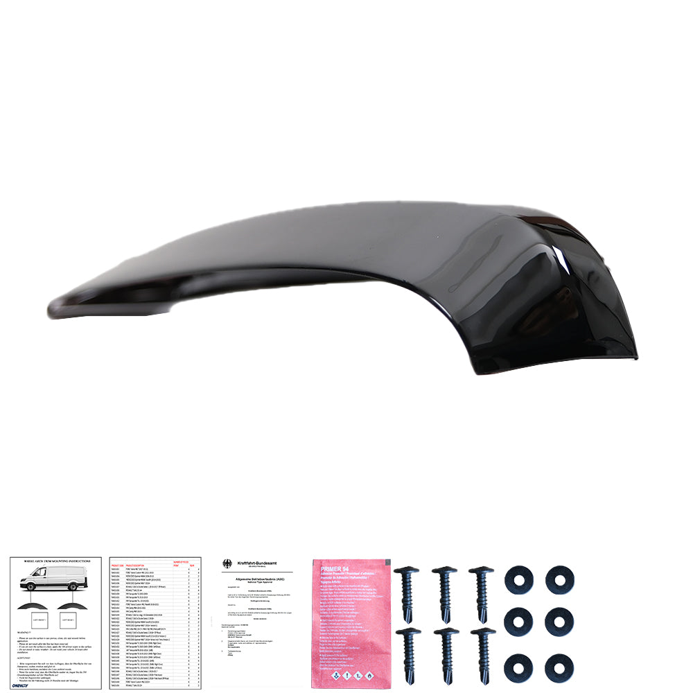 Wheel Arch Trims Uyumlu VW VOLKSWAGEN Transporter T5 / T5.1 2003-2015 (Gloss Siyah) ABE TÜV Belgeli