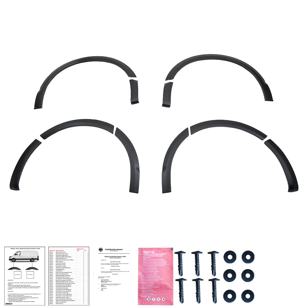 Wheel Arch Trims Uyumlu VW VOLKSWAGEN Transporter T5 / T5.1 2003-2015 ABE TÜV Belgeli