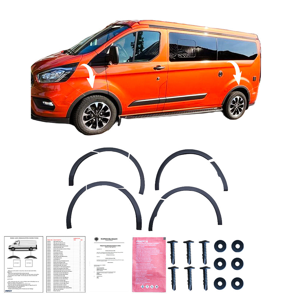 Wheel Arch Trims Uyumlu FORD Transit Custom MK1 Makyajlı Kasa 2018-2022 ABE TÜV Belgeli