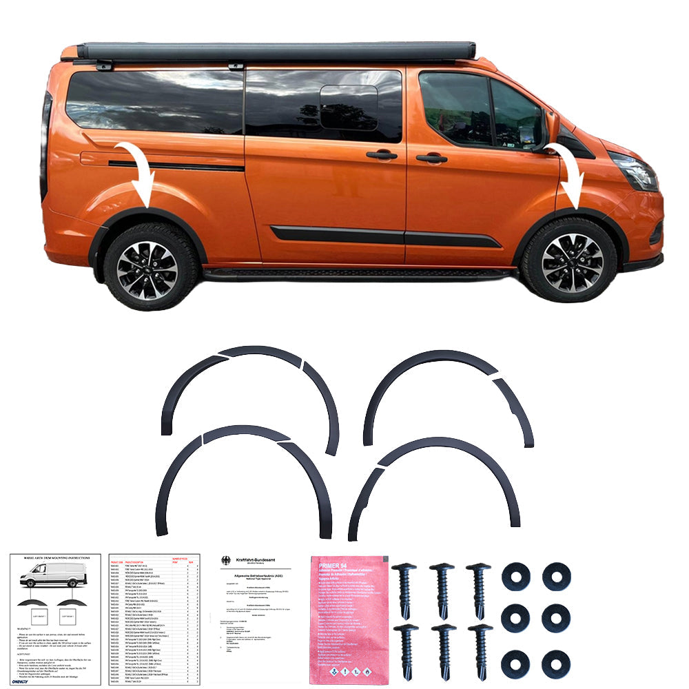 Wheel Arch Trims Uyumlu FORD Transit Custom MK1 Makyajlı Kasa 2018-2022 ABE TÜV Belgeli