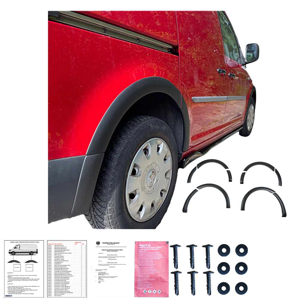 Wheel Arch Trims Uyumlu VW VOLKSWAGEN Caddy MK4 2015-2021 ABE TÜV Belgeli