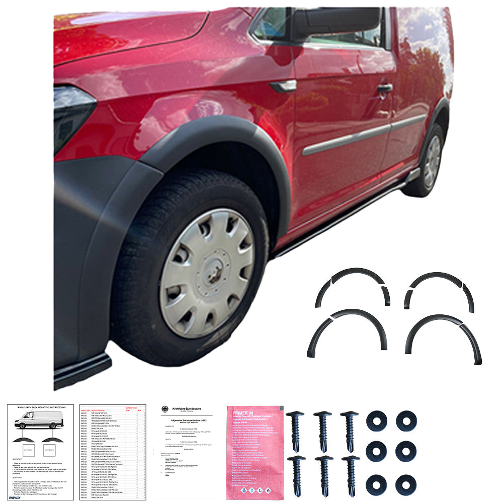Wheel Arch Trims Uyumlu VW VOLKSWAGEN Caddy MK4 2015-2021 ABE TÜV Belgeli