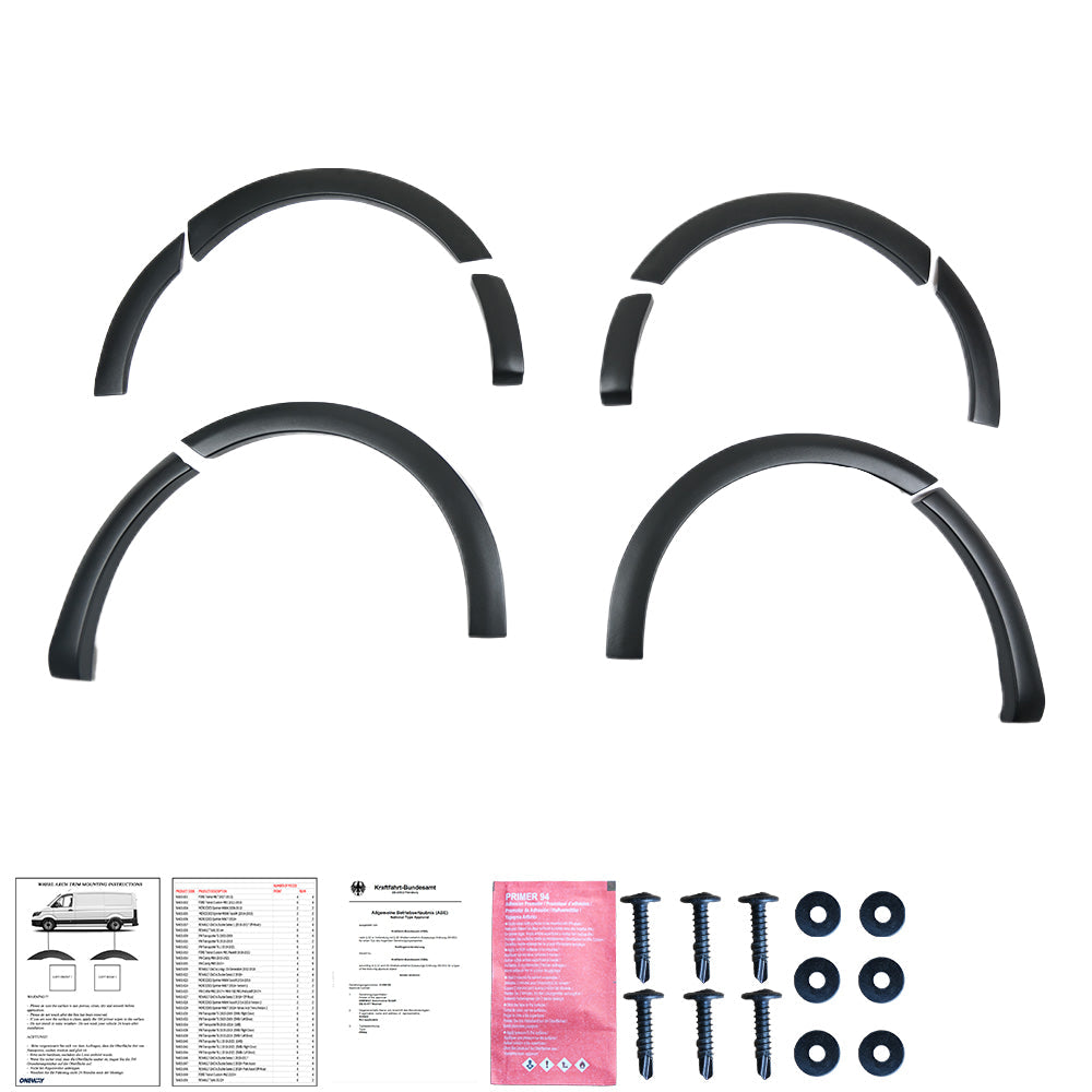 Wheel Arch Trims Uyumlu VW VOLKSWAGEN Caddy MK4 2015-2021 ABE TÜV Belgeli