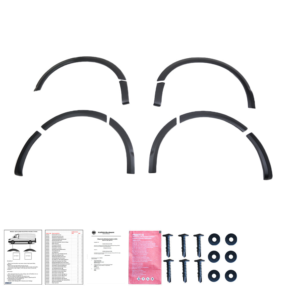 Wheel Arch Trims Uyumlu VW VOLKSWAGEN Transporter T5 - T5.1 2003-2015 (SWB / Left Door) ABE TÜV Belgeli