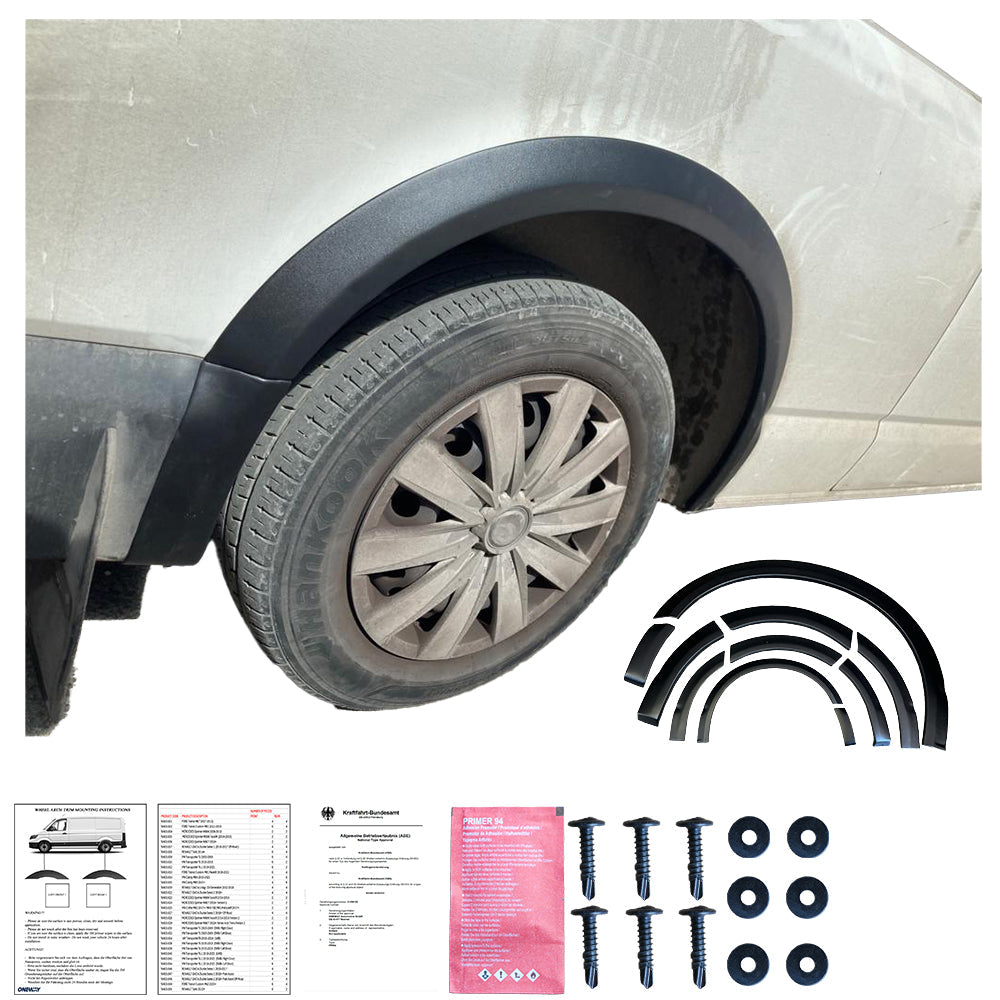 Wheel Arch Trims Uyumlu VW VOLKSWAGEN Transporter T6 2015-2019 (LWB) ABE TÜV Belgeli