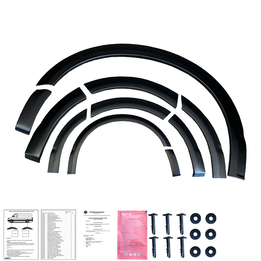 Wheel Arch Trims Uyumlu VW VOLKSWAGEN Transporter T6 2015-2019 (LWB) ABE TÜV Belgeli
