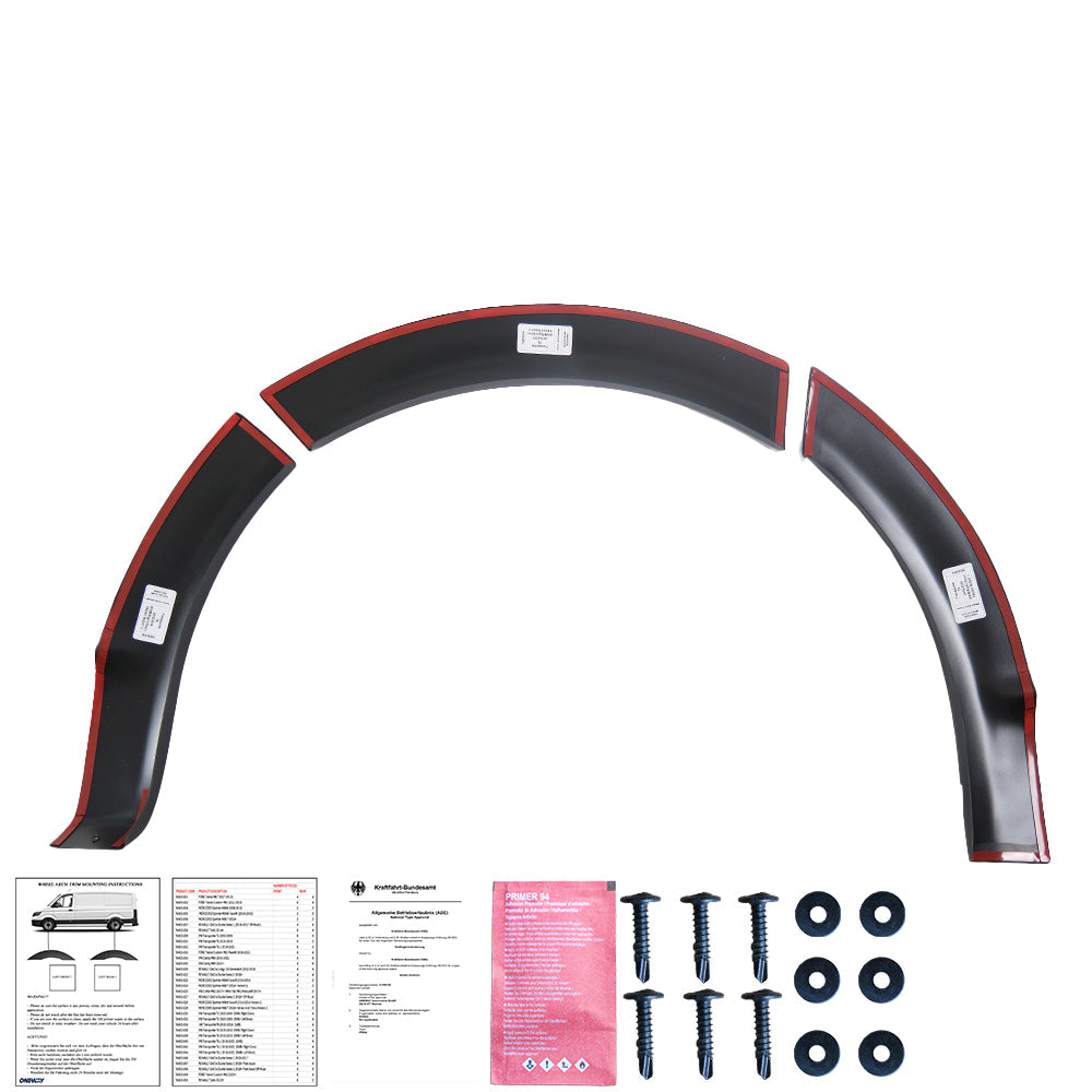 Wheel Arch Trims Uyumlu VW VOLKSWAGEN Transporter T6 2015-2019 (Short Wheel Base / Right Door) ABE TÜV Belgeli