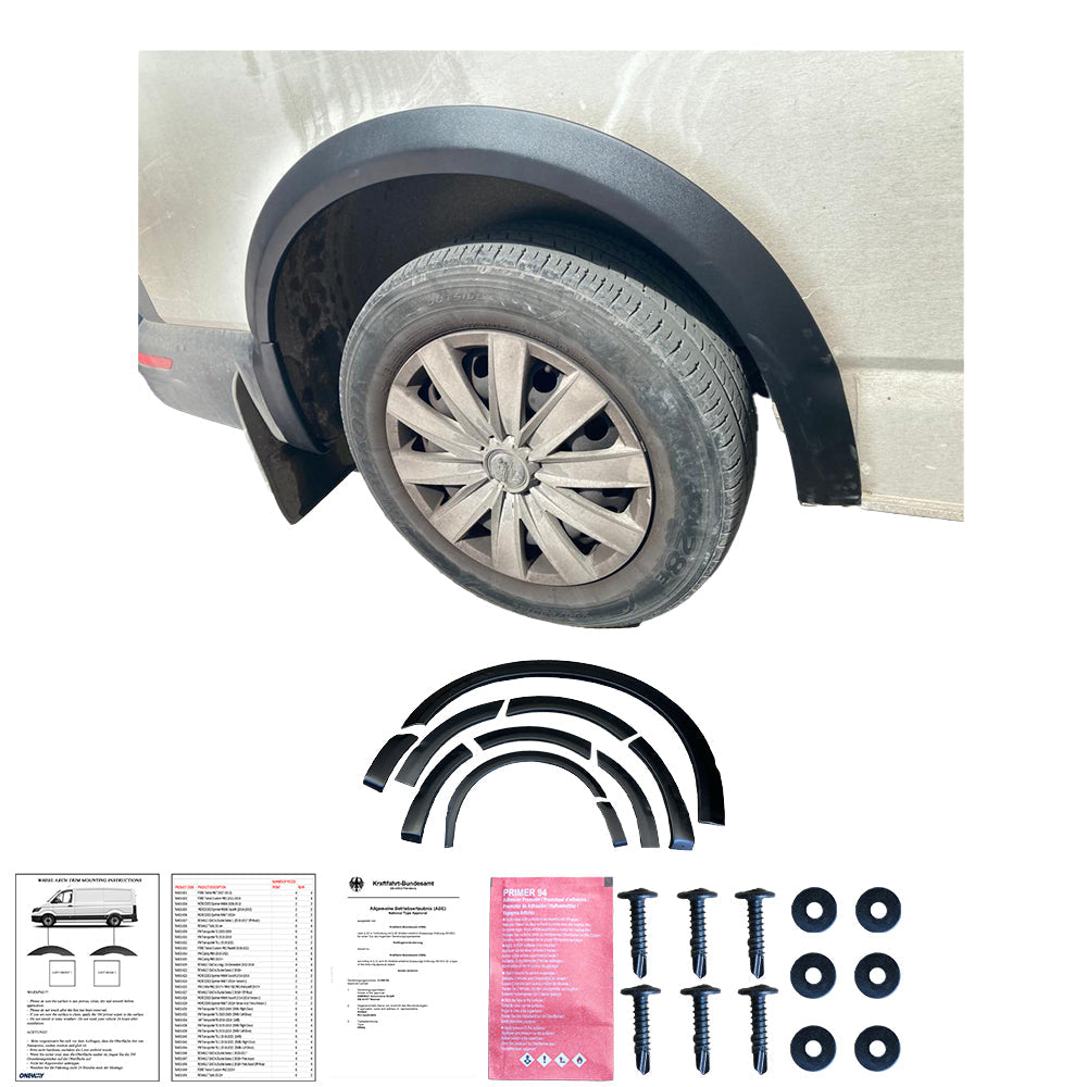 Wheel Arch Trims Uyumlu VW VOLKSWAGEN Transporter T6 2015-2019 (Short Wheel Base / Left Door) ABE TÜV Belgeli