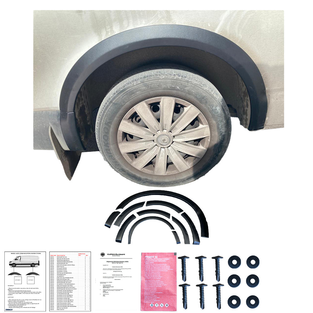 Wheel Arch Trims Uyumlu VW VOLKSWAGEN Transporter T6 2015-2019 (Short Wheel Base / Left Door) ABE TÜV Belgeli