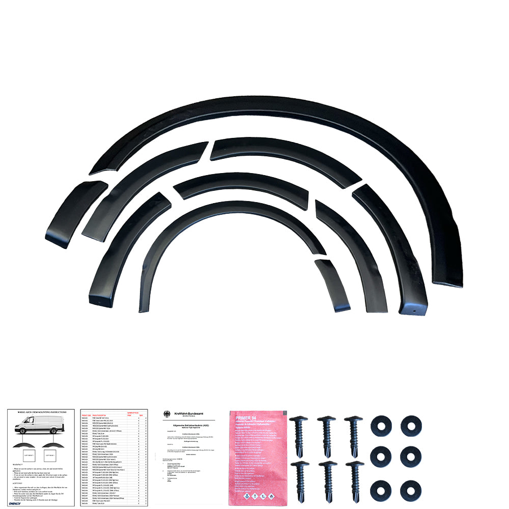 Wheel Arch Trims Uyumlu VW VOLKSWAGEN Transporter T6 2015-2019 (Short Wheel Base / Left Door) ABE TÜV Belgeli