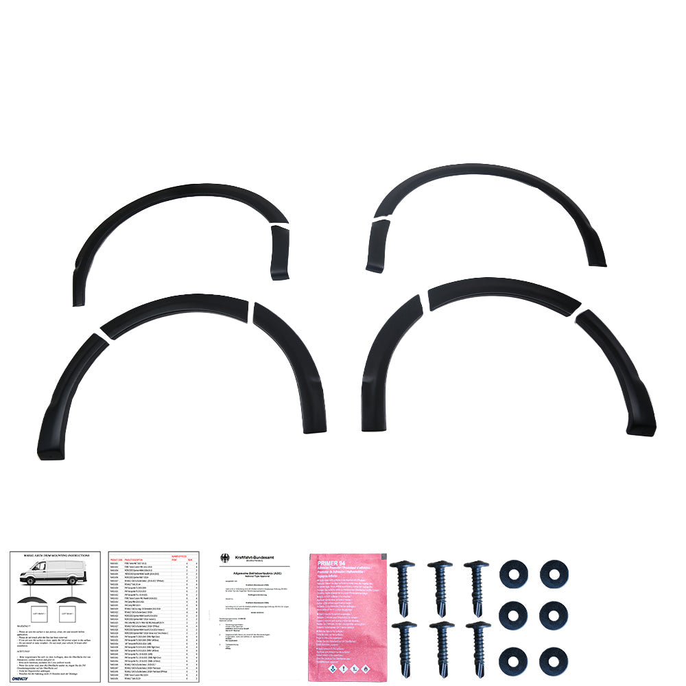 Wheel Arch Trims Uyumlu VW VOLKSWAGEN Transporter T6 2015-2019 (Short Wheel Base / Left Door) ABE TÜV Belgeli