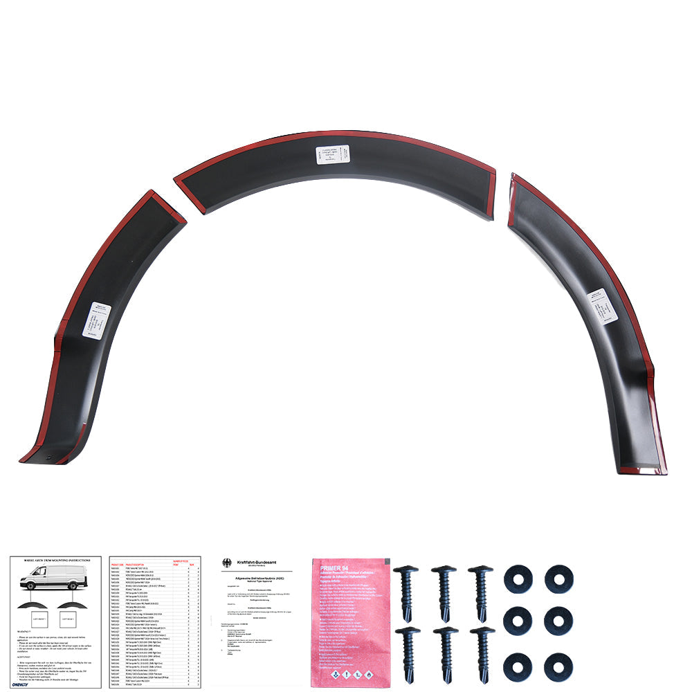 Wheel Arch Trims Uyumlu VW VOLKSWAGEN Transporter T6 2015-2019 (Short Wheel Base / Left Door) ABE TÜV Belgeli
