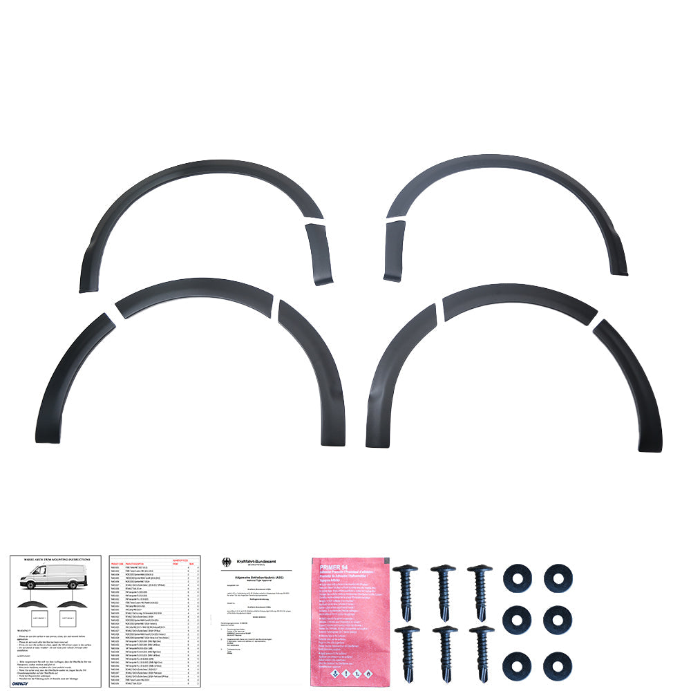 Wheel Arch Trims Uyumlu VW VOLKSWAGEN Transporter T6.1 2019-2021 (LWB) ABE TÜV Belgeli