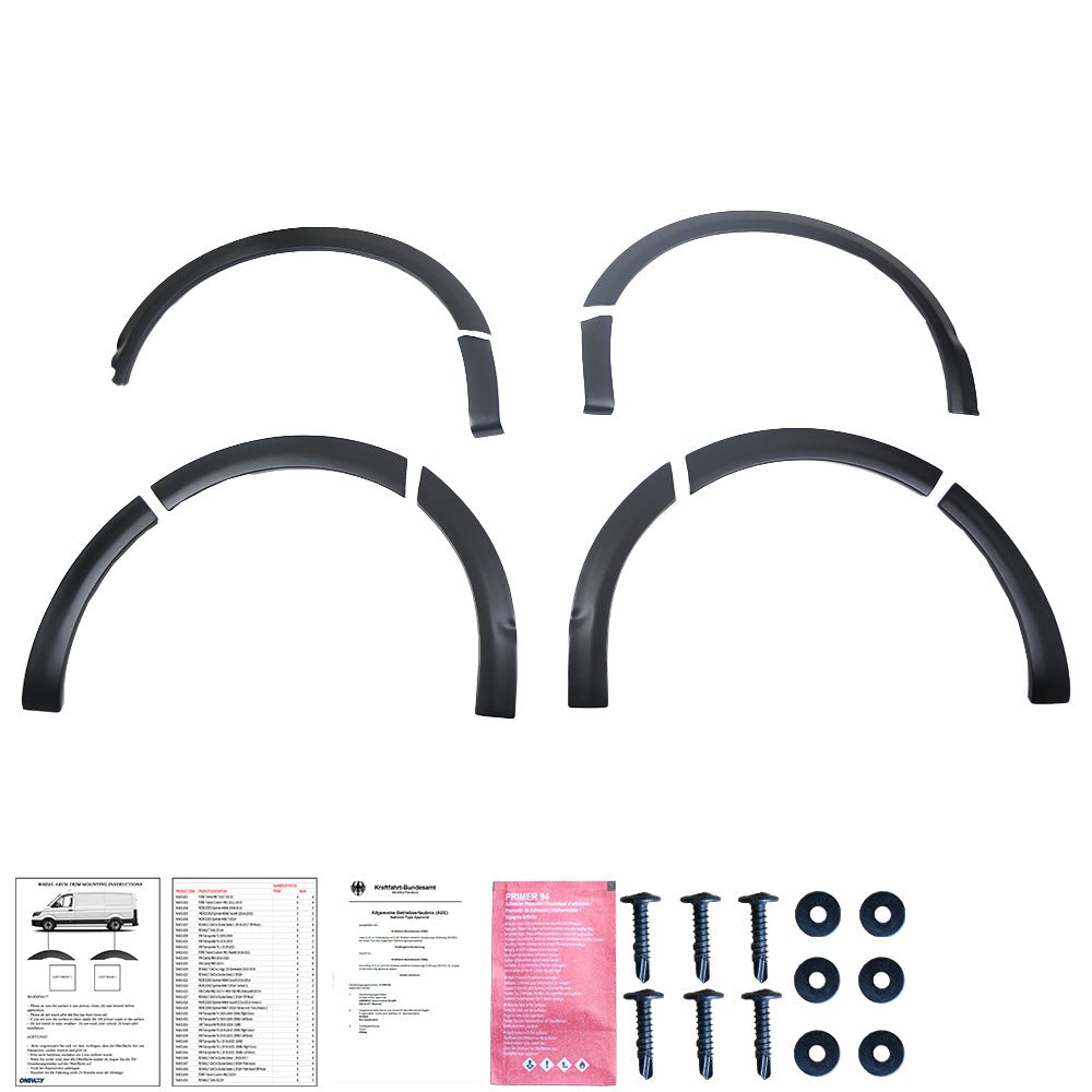 Wheel Arch Trims Uyumlu VW VOLKSWAGEN Transporter T6.1 2019-2021 (SWB / Left Door) ABE TÜV Belgeli