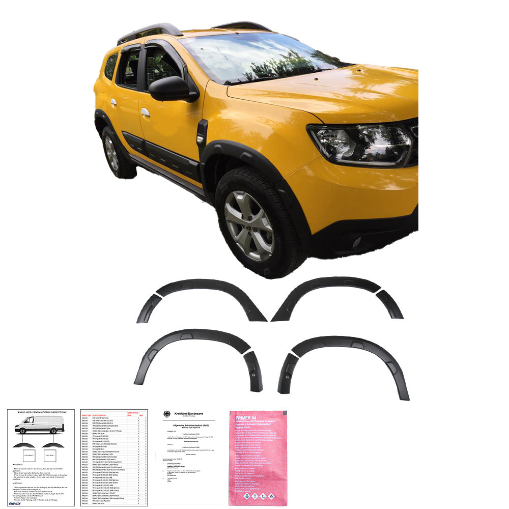 Wheel Arch Trims Uyumlu DACIA Duster Series 2 2018+ Parkassist (Offroad) ABE TÜV Belgeli