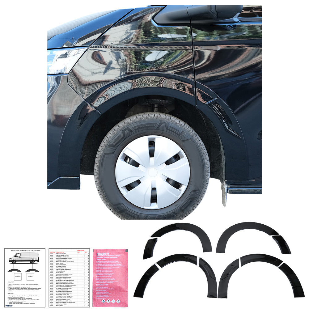 Wheel Arch Trims Uyumlu VW VOLKSWAGEN Transporter T7 2024+ (LWB) (Gloss Siyah)