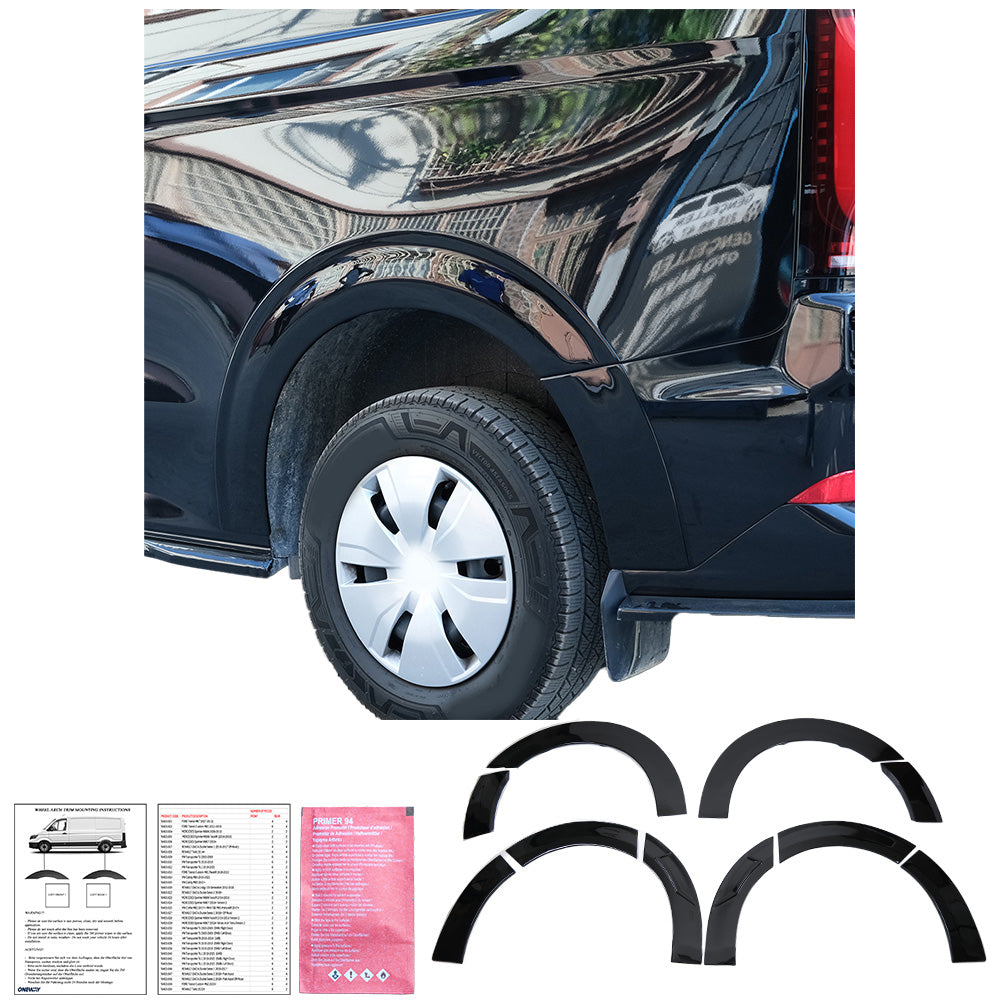 Wheel Arch Trims Uyumlu VW VOLKSWAGEN Transporter T7 2024+ (LWB) (Gloss Siyah)