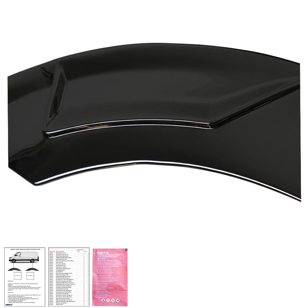 Wheel Arch Trims Uyumlu VW VOLKSWAGEN Transporter T7 2024+ (LWB) (Gloss Siyah)