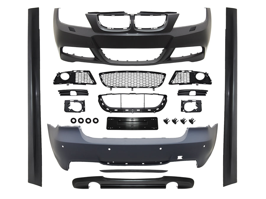 Body Kit E90 Far Yıkamalı, Arka PDC, <O-O> Egzoz Çıkışlı, Marşpiyelli -M-Tech- 335i 2005-08