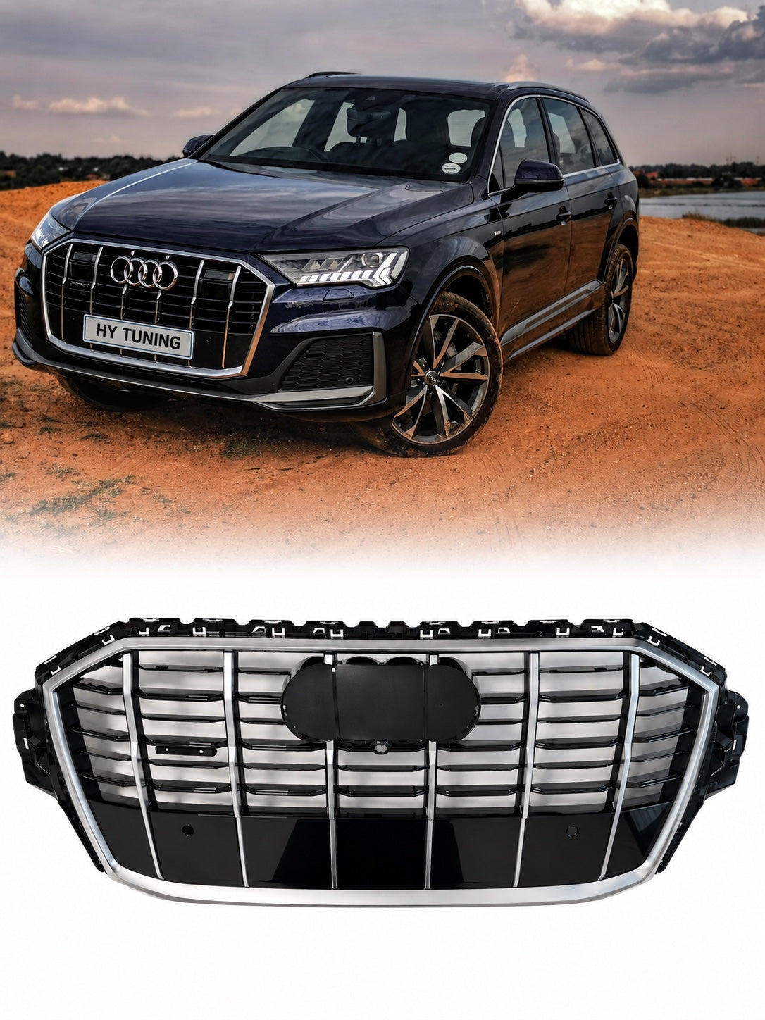 Audi Q7 2020 ve sonrası uyumlu S-Line ön panjur