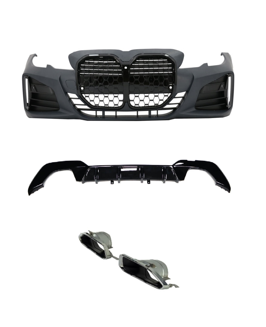 BMW 3 Serisi G20 Uyumlu G22 Dönüşüm Body Kit (Parlak Siyah Çerçeveli)