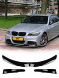 BMW E90 LCI 2008-2011 M Performance parlak siyah ön tampon eki lip ürün ve araç uygulaması