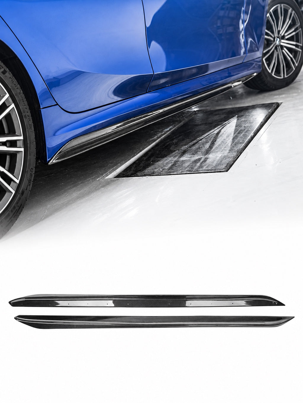BMW G20 2018-2026 M Performance karbon görünümlü marşpiyel alt eki