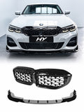 BMW G20 2018-2022 M340i Style Piano Black panjur ve ön tampon eki seti