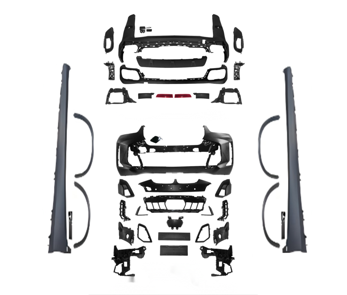 Body Kit X5:G05 [DÖNÜŞÜM => X5:G05-LCI] <O-O> Egzoz Çıkışlı, Marşpiyelli, Dodikler -M-Tech- 2018-22