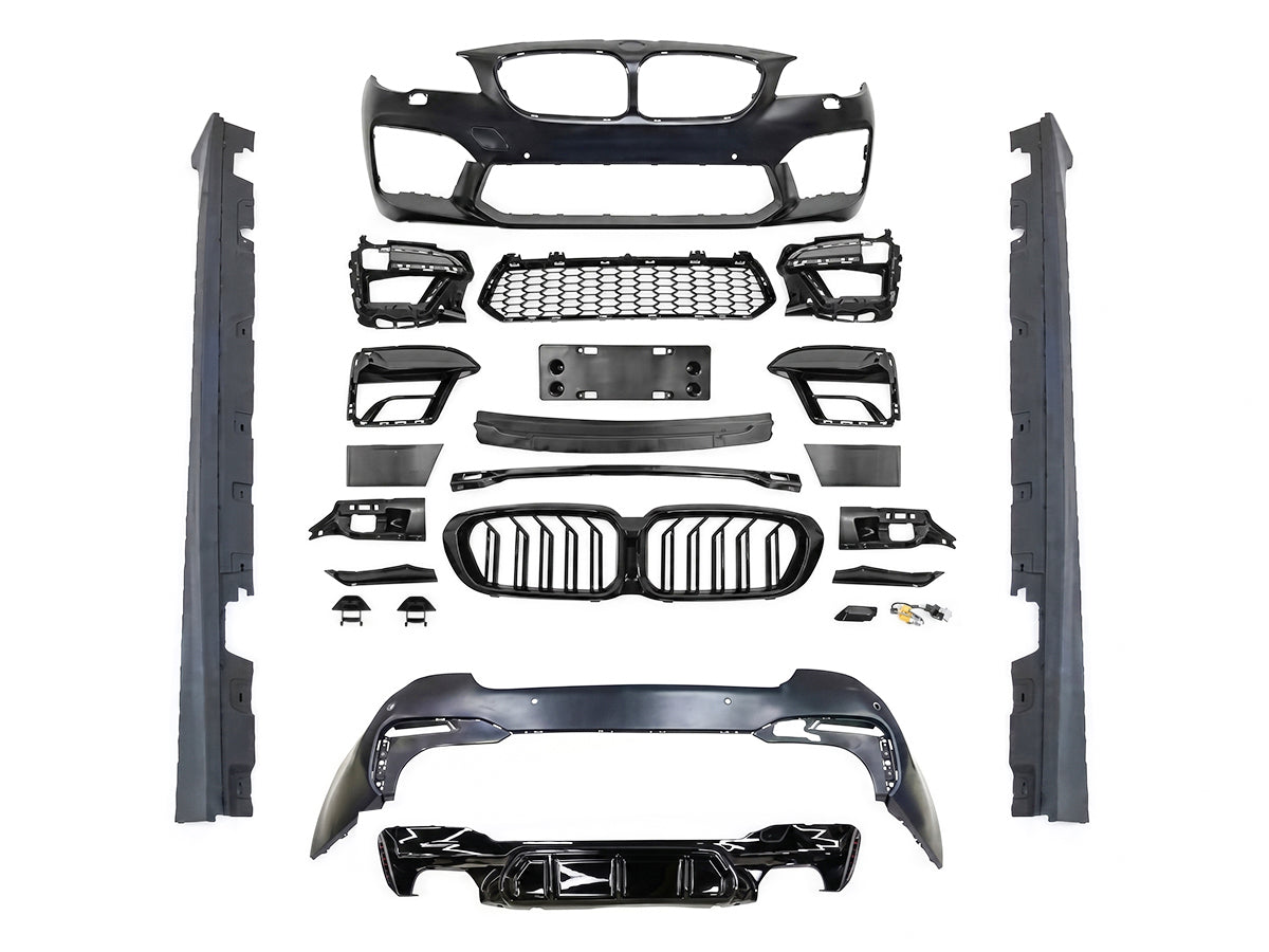 Body Kit F10+LCI [DÖNÜŞÜM => F90] Far Yıkamalı, PDC Delikleri Açlabilir, <OO-OO> Egzoz Çıkışlı, ACCli, Panjurlu, (Far Deimez) -///M5- 2010-16