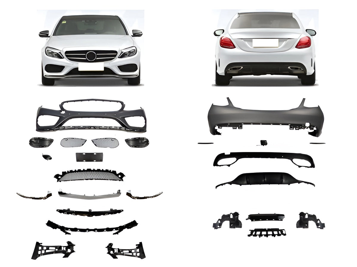 Body Kit W205 Ön PDC, <O-O> Egzoz Çıkışlı -/////AMG- 2014-18