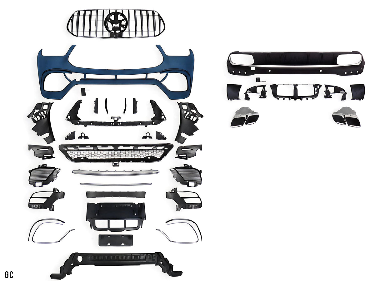 Body Kit V167 Ön PDC, <OO-OO> Egzoz Uçlu, Arka Difüzör:PDC, Panjurlu, -/////AMG GLE63S- 2019-