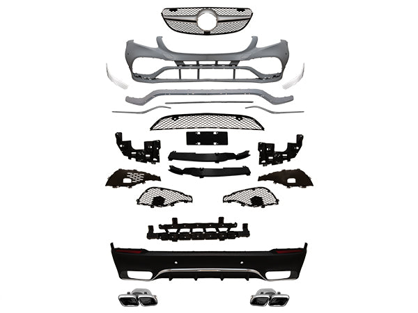Body Kit C253 Ön/Arka PDC, <OO-OO> Egzoz Uçlu, Panjurlu -/////AMG GLC63- 2015-19