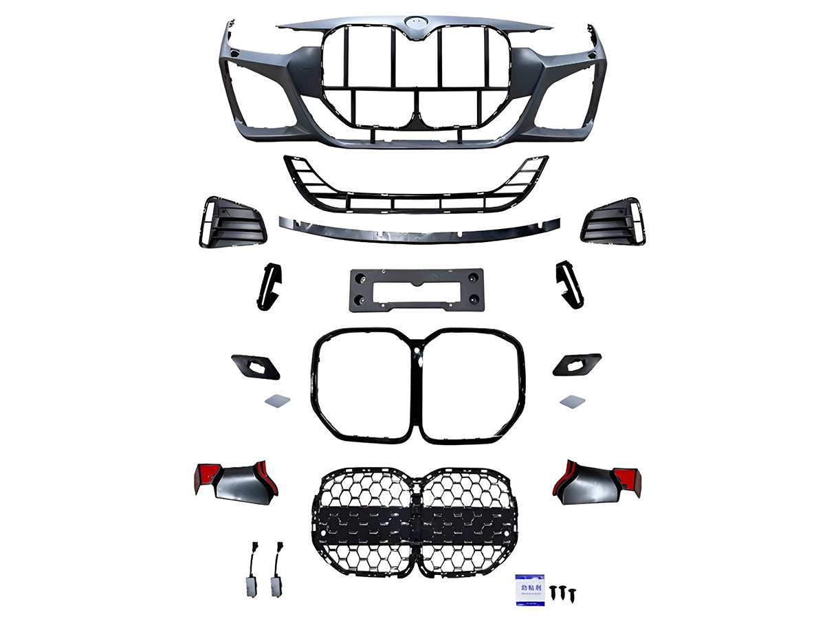 BMW 4 Serisi F32/F36 2013-2020 Uyumlu M Sport (M Tech) G22 LCI Style Far Yıkamalı PDC Panjurlu Komple Ön Tampon Seti - 2. ürün görseli | HY Tuning