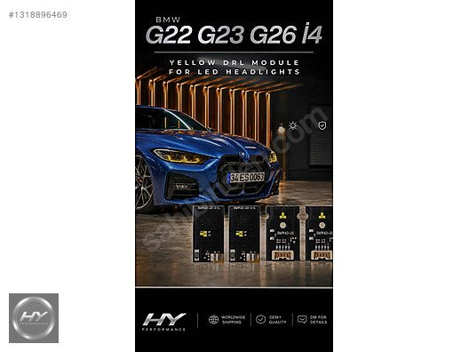 BMW G22 G23 G26 i4 Led Far Yellow DRL Sarı Far Modülü Far Beyni