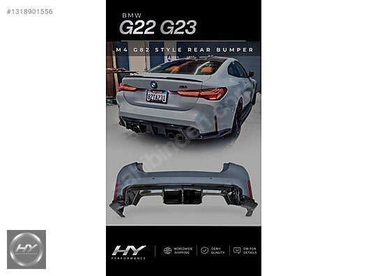 BMW 4 Serisi G22 G23 Uyumlu M4 G82 Arka Tampon & Egzoz Ucu Seti