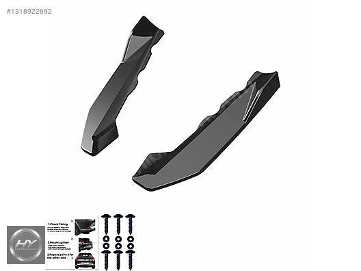 BMW X1 F48 M-Pack 2015-2022 Arka Tampon Difüzörü Köşe Flapları
