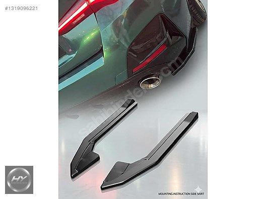 BMW i4 G26 2021+ Uyumlu Piano Black Arka Tampon Yan Flap Seti