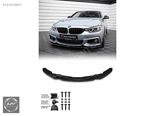 BMW 4 Serisi F32 F33 F36 Ön Tampon Alt Eki Lip Piano Black 13-19
