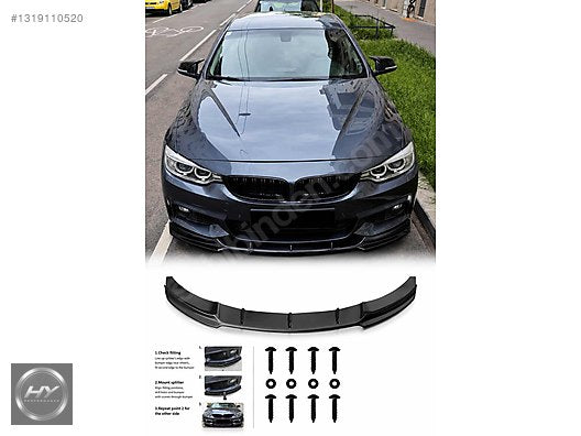 BMW 4 Serisi F32 F33 F36 Ön Tampon Alt Eki Lip Piano Black 13-19