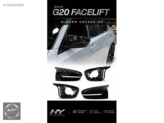 BMW 3 Serisi G20 Uyumlu Parlak Siyah Ayna Kapağı Seti 4 Parça