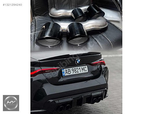 BMW 4 Serisi G22 G23 G82 M4 Arka Tampon Parlak Siyah Egzoz Ucu