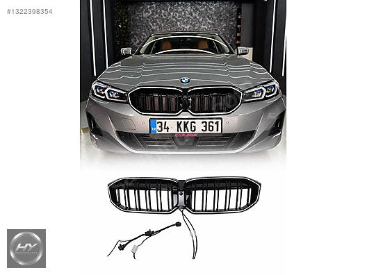 BMW 3 SERİSİ G20 LCI 2022+ ÇİFT ÇITA LEDLİ PANJUR PIANO BLACK
