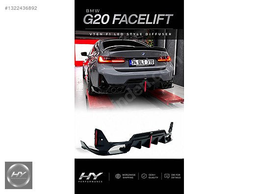 BMW G20 LCI 340 340i M340i F1 Ledli Işıklı Çakarlı Vten Difüzör