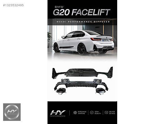 BMW 3 Serisi G20 LCI Facelift 2022-2026 M340i 340i Difüzör Seti