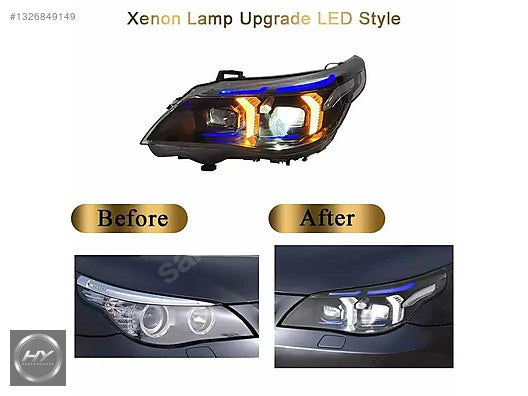 BMW 5 Serisi E60 2003-2010 Snake Eye LED Far Seti Çift Renk DRL
