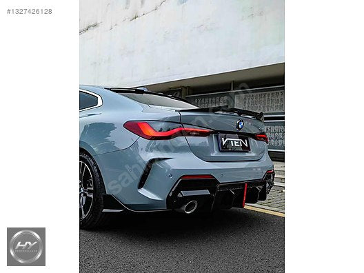 BMW 4 Serisi G22 G23 VTEN F1 Style LED Arka Difüzör, Flap Seti
