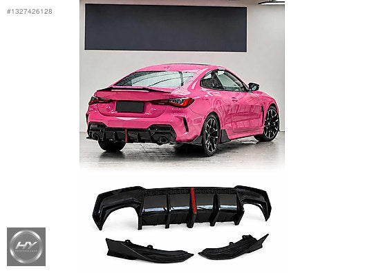 BMW 4 Serisi G22 G23 VTEN F1 Style LED Arka Difüzör, Flap Seti
